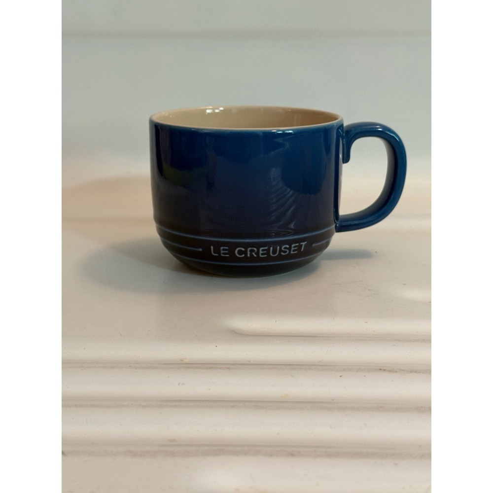Le Creuset Marseille Blue Stoneware Coffee Mug 12oz 350ml Gradient Cup